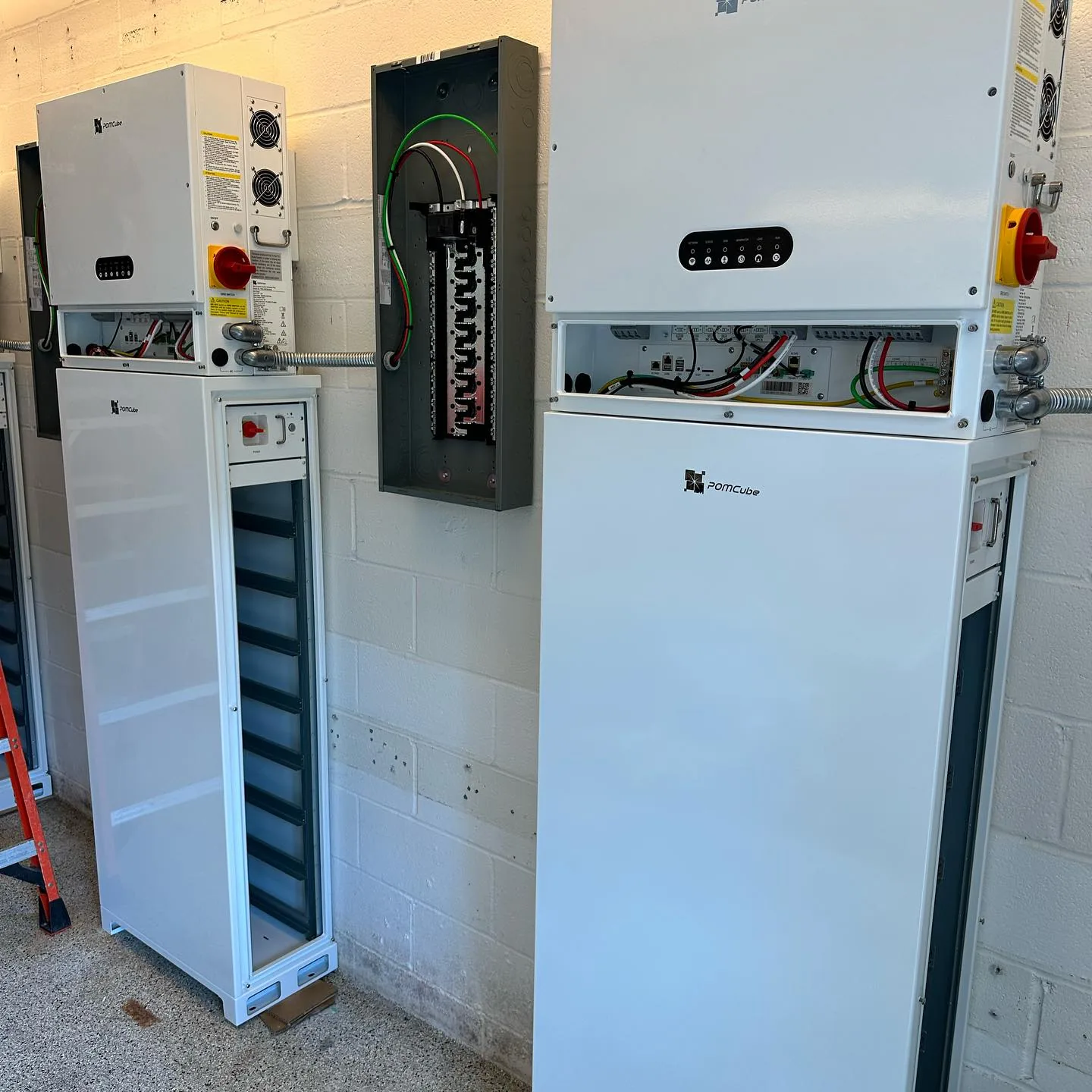 Savant Power energy storage units mounted in a utility space